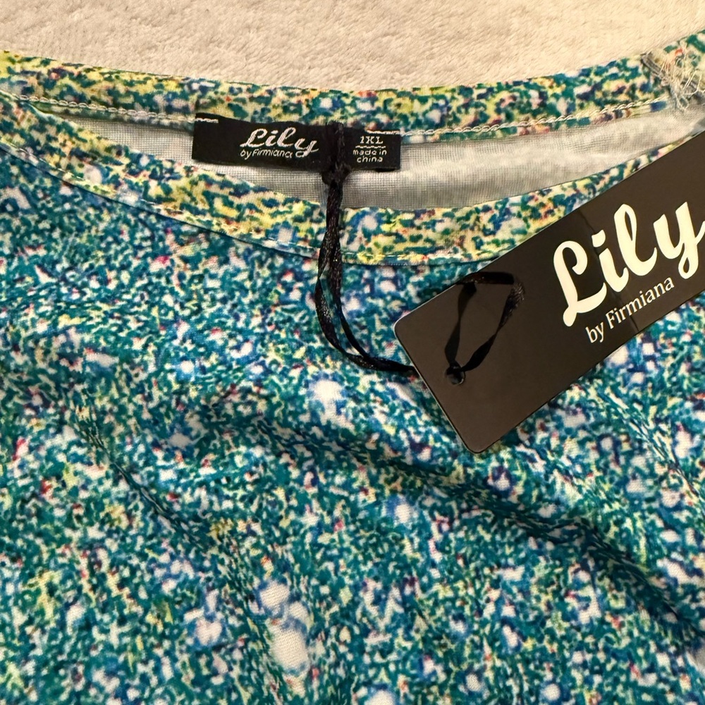 New Lily Firmiana Womens Abstract Artsy Tunic Top Colorful Size 1XL - Picture 5 of 7